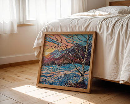 Chamonix Birch Footsteps in the Snow