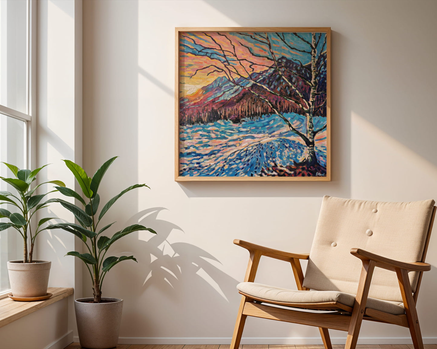 Chamonix Birch Footsteps in the Snow