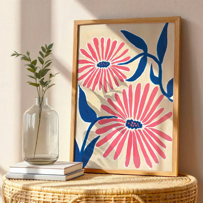 Pink and Blue Flowers